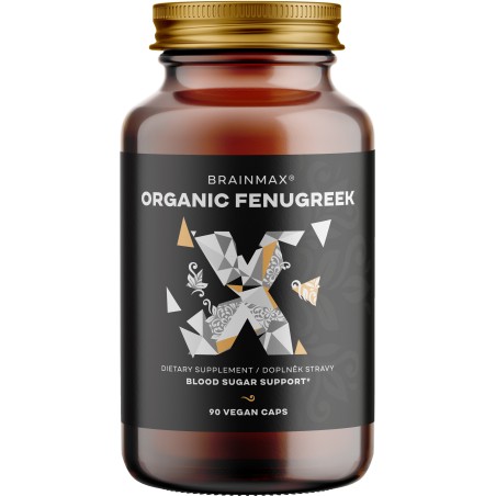 BrainMax Organic Fenugreek 700 mg, BIO Pískavice řecké seno, 90 rostlinných kapslí