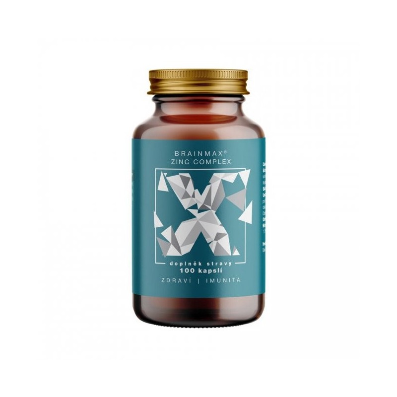 BrainMax Zinc Complex - zinek, selen, měď a kurkuma, 100  kapslí