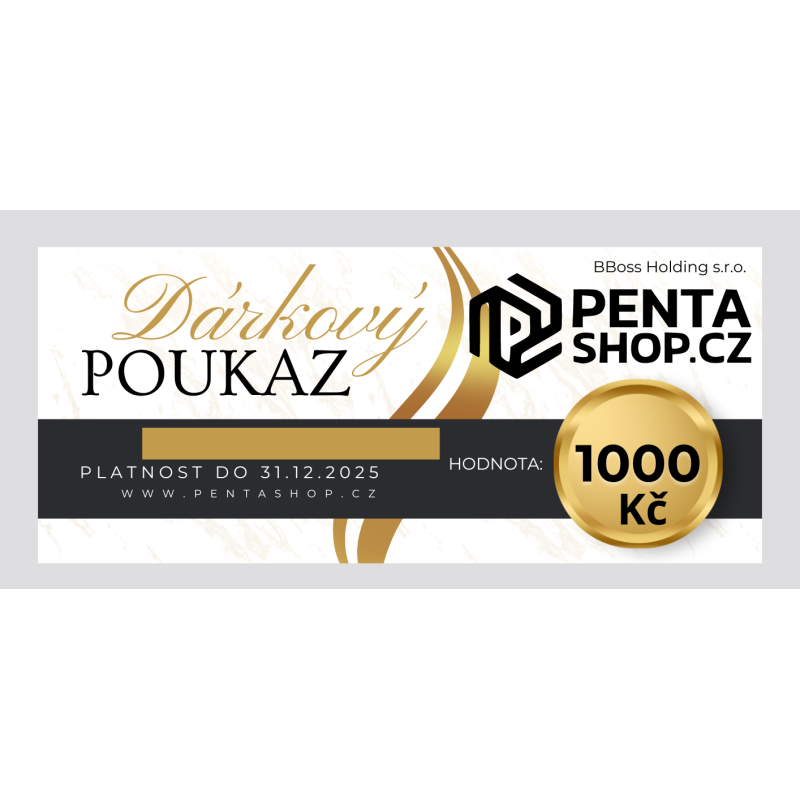 Dárkový poukaz PentaShop.cz na nákup zboží v hodnotě 1000 Kč