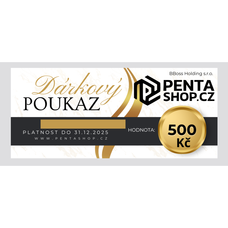 Dárkový poukaz PentaShop.cz na nákup zboží v hodnotě 500 Kč