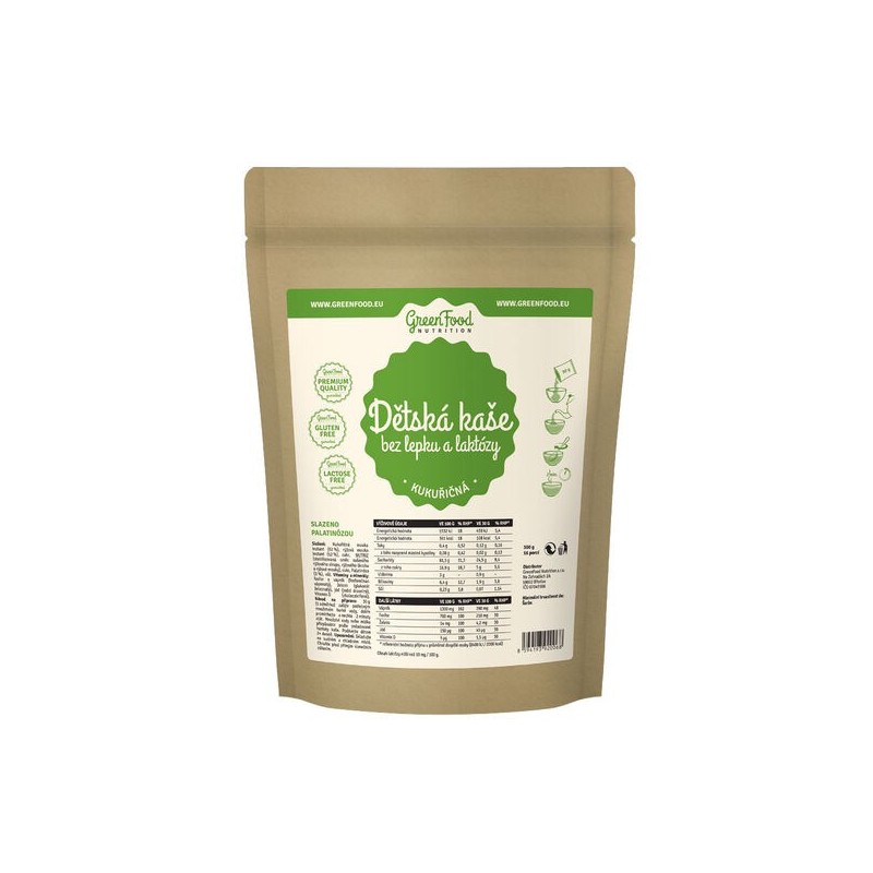 GreenFood Dětská kukuřičná kaše bez lepku a laktózy