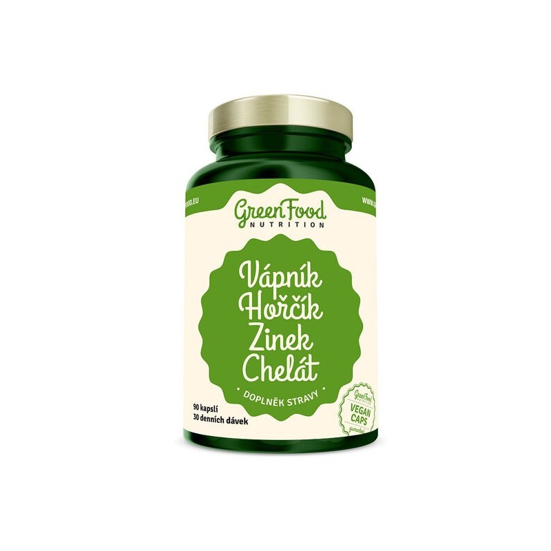 GreenFood Vápník Hořčík Zinek Chelát