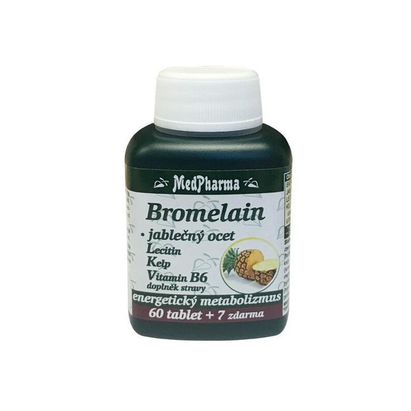 MedPharma Bromelain 300 mg + jabl. ocet + lecitin + kelp + B6