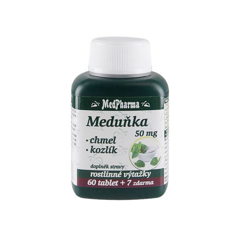 MedPharma Meduňka 50 mg + chmel + kozlík